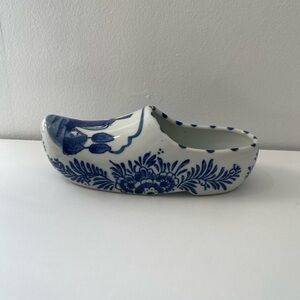 Blue and White Ceramic Dutch Clog
